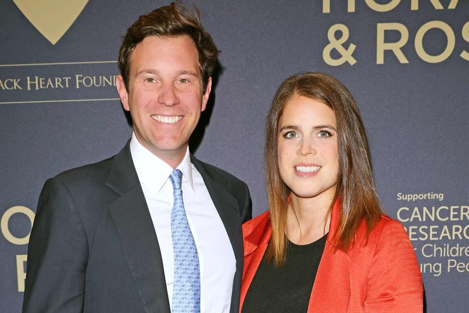 <p>David M. Benett/Dave Benett/Getty</p> Jack Brooksbank and Princess Eugenie in 2021