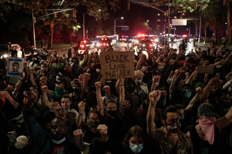 Protesters denouncing systemic racism in law enforcement in New York (Getty Images)