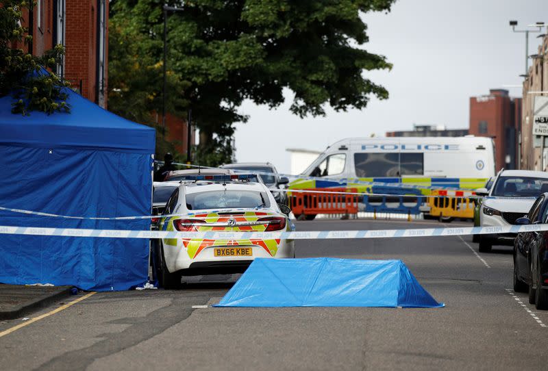 Scene of reported stabbings in Birmingham