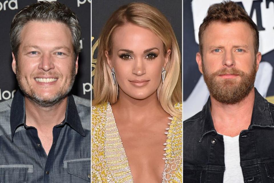 Blake Shelton, Carrie Underwood, Dierks Bentley | John Shearer/Getty; Mike Coppola/Getty; Michael Loccisano/WireImage