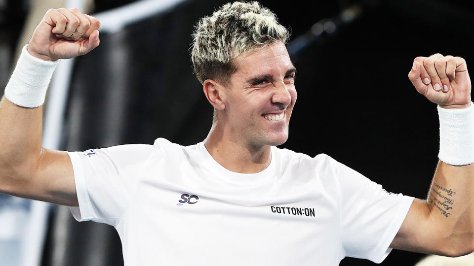 Thanasi Kokkinakis has continued his strong form leading into the Australian Open, defeating world No.6 Andrey Rublev at the Adelaide International. (Photo by Sarah Reed/Getty Images)