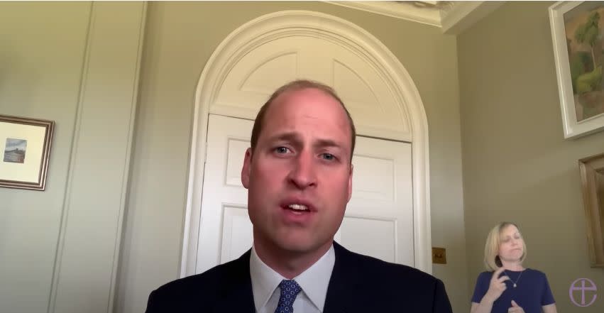 Prince William speaks during a Church of England national online service to urge people concerned about their mental health or that of others to speak to a fellow parishioner, family member or friend. (Photo: The Church of England / YouTube screenshot)