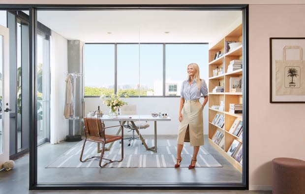 Gwyneth Paltrow in her office at the new Goop Headquarters. 