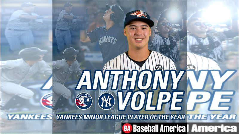 洋基新秀沃爾普（Anthony Volpe）有機會在明年新賽季作為先發出賽。（圖／翻攝自薩默塞特愛國者推特）