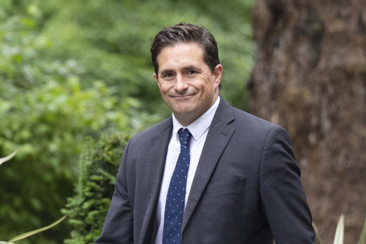 LONDON, UNITED KINGDOM - JUNE 20: Minister of State (Minister for Veteransâ Affairs) in the Cabinet Office Johnny Mercer arrives in 10 Downing Street arrives to attend the weekly Cabinet meeting in London, United Kingdom on June 20, 2023. (Photo by Rasid Necati Aslim/Anadolu Agency via Getty Images)