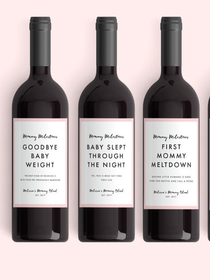 Best Gift for Wine Lovers: New Mom Wine Labels