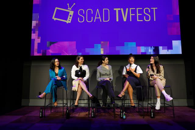 <p>Jason Kempin/Getty</p> Monica Raymund, Chyler Leigh, Josie Totah, Jaz Sinclair, and Jorie McDonald on EW's Bold School panel at SCAD TVFest 2024.