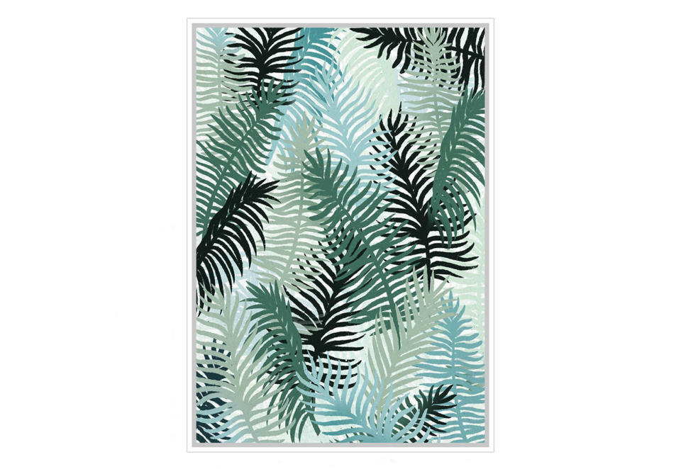 Greer Green Palms Framed Canvas Wall Art