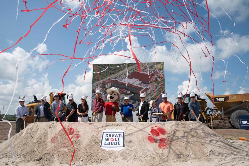 Great Wolf Lodge South Florida, an indoor water park company, breaks ground, Thursday, July 14, 2022, near City Gate Blvd. S adjacent to Paradise Coast Sports Complex in Naples, Fla.The groundbreaking celebrates the first Great Wolf Lodge in Florida.