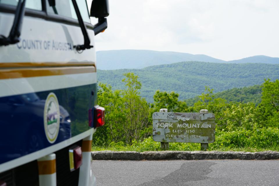 A view of the area in Saint Mary's Wilderness area, Va., on June 5, 2023, where rescue crews are searching for the wreckage of a Cessna Citation that crashed into mountainous terrain near Montebello, Va.