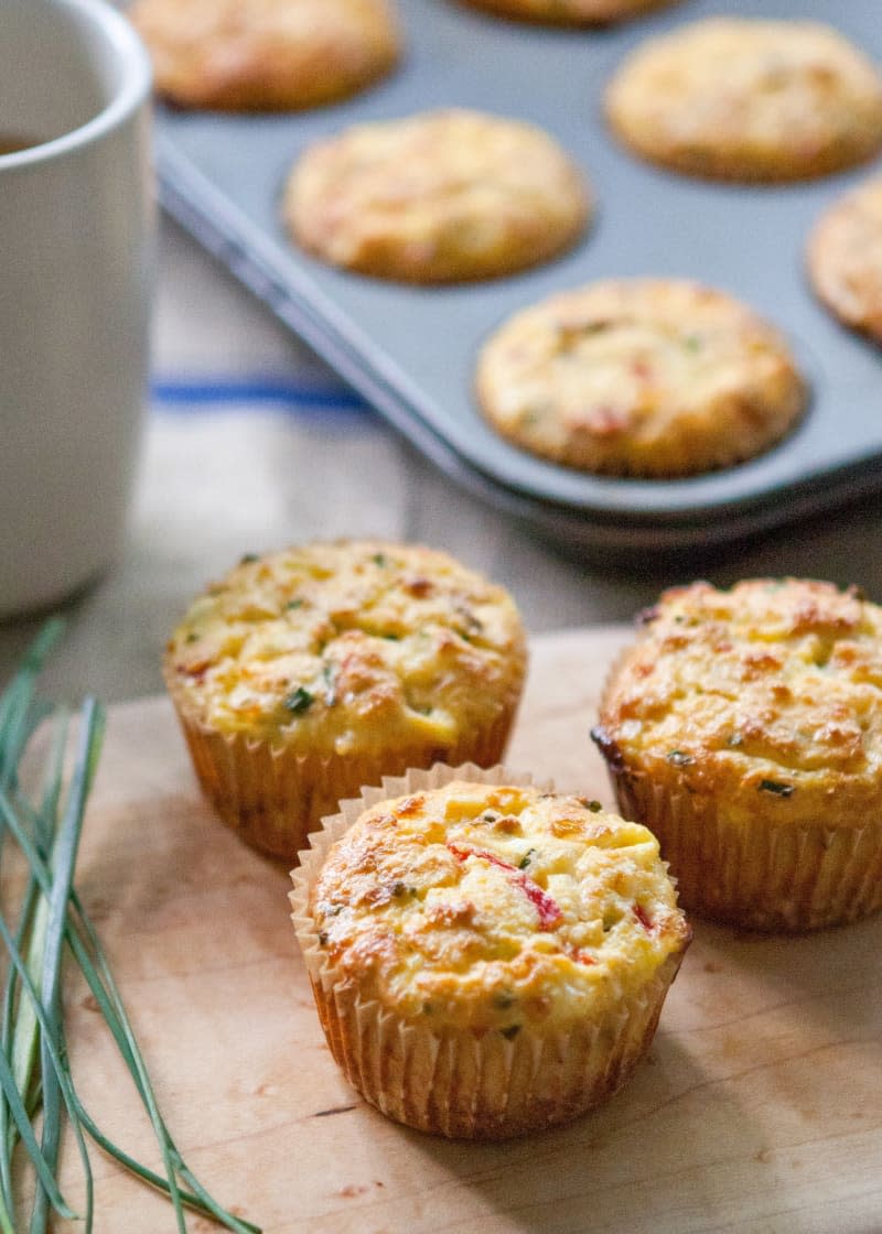 Cornmeal Muffins with Roasted Red Peppers and Feta 