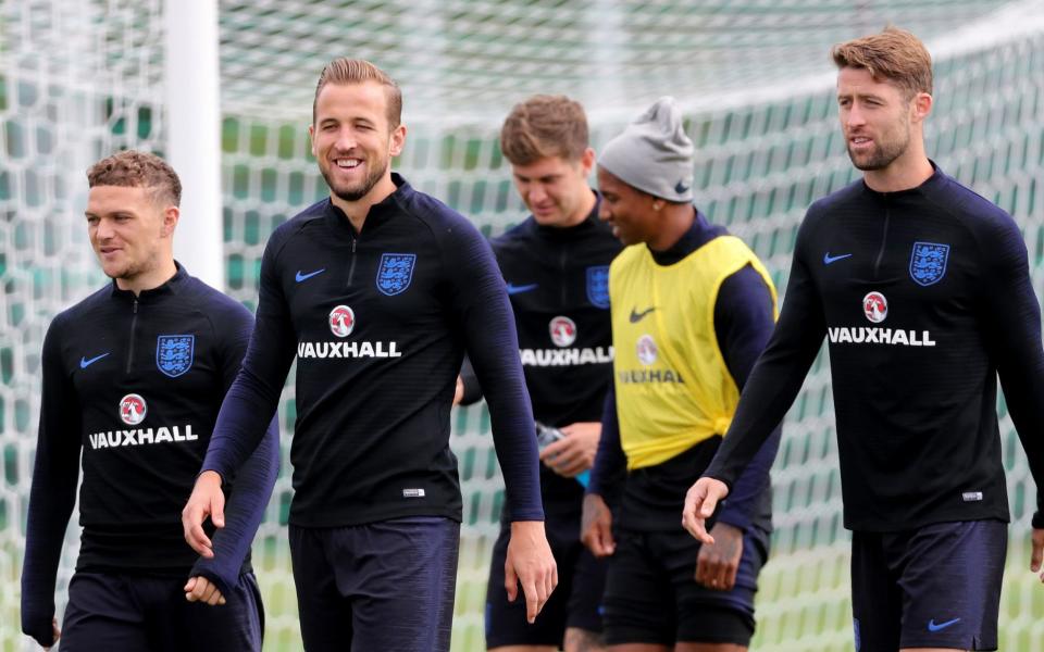 High spirits: the England players prepare for Panama this Sunday