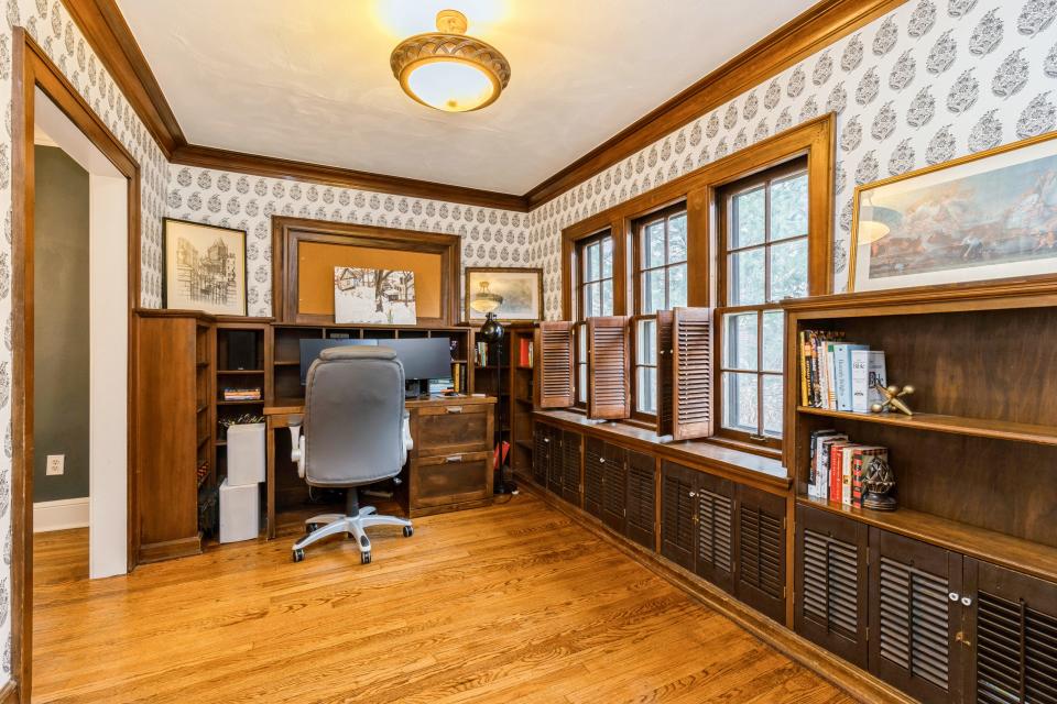 This home South of Grand features plenty of built-in charm for $598,000. The home office on the first floor includes built-in bookcases.