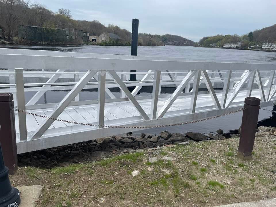 The wider ADA-compliant ramp at the new dock in Howard T. Brown Memorial Park in Norwich.