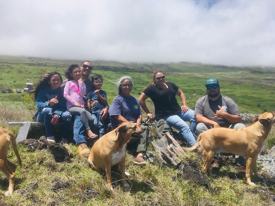 Donna Sterling (center) shown with her children and grandchildren on the land where she lives in the mountains of Maui. The land is leased under the 1920 Hawaiian Homes Commission Act and could be returned to a state trust rather than passed onto her grandchildren. (Photo/Donna Sterling)