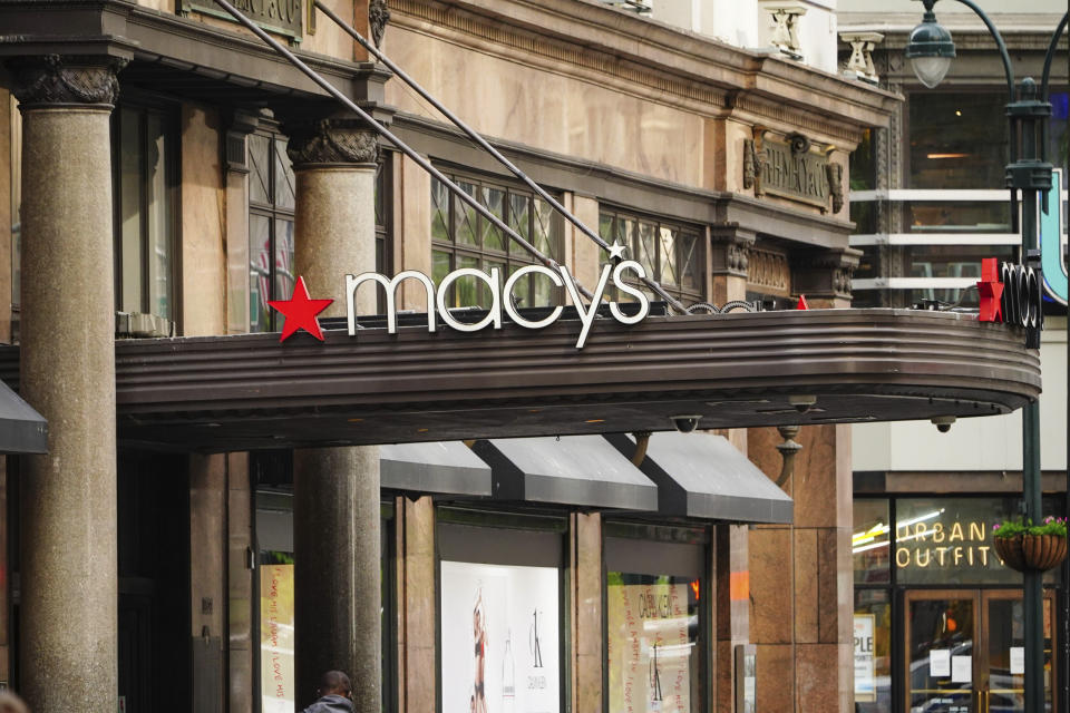 Photo by: John Nacion/STAR MAX/IPx 2020 5/18/20 A view of Macy's Department Store during the coronavirus pandemic on May 18, 2020 in New York City. COVID-19 has spread to most countries around the world, claiming over 316,000 lives with over 4.8 million infections reported. All Macy's stores in New Hampshire reopen.
