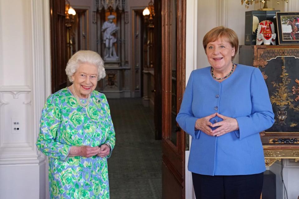 The Queen hosted Angela Merkel as the German chancellor prepared to step down (Steve Parsons/PA) (PA Wire)