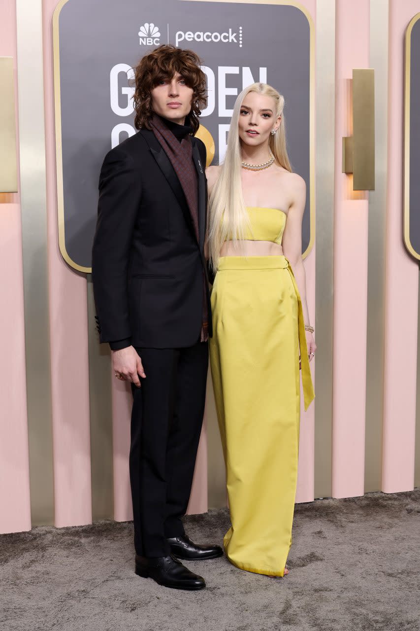 BEVERLY HILLS, CALIFORNIA - JANUARY 10: (L-R) Malcolm McRae and Anya Taylor-Joy attend the 80th Annual Golden Globe Awards at The Beverly Hilton on January 10, 2023 in Beverly Hills, California. (Photo by Amy Sussman/Getty Images)