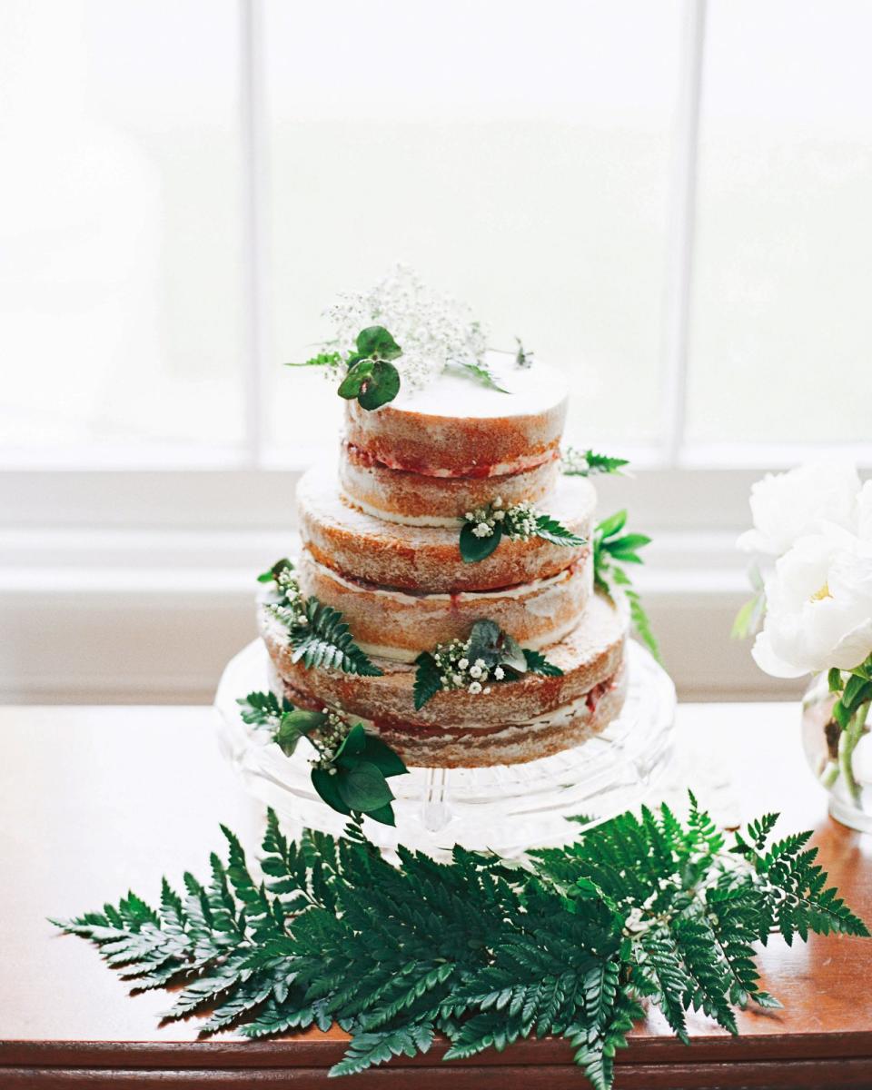 Fern Naked Wedding Cake