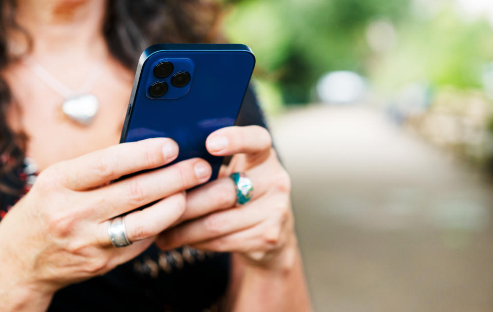 Person holding smartphone