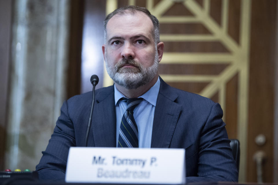 Tommy Beaudreau, President Biden's nominee for deputy interior secretary, had a gentle reception Thursday before the Senate Energy and Natural Resources Committee. (Photo: Tom Williams/CQ-Roll Call via Getty Images)