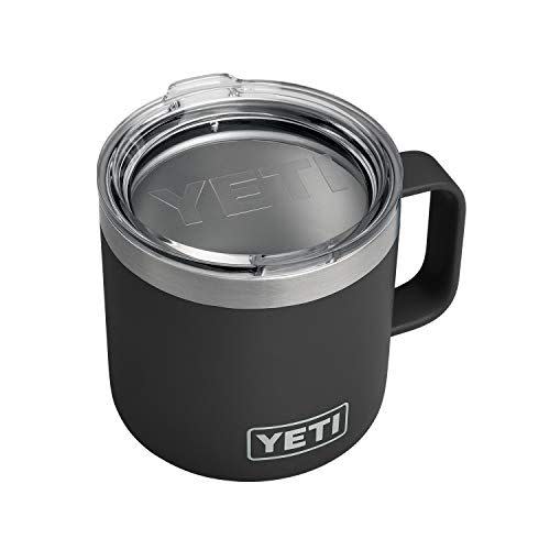 2) YETI Rambler 14 oz Stainless Steel Vacuum Insulated Mug with Lid, Black