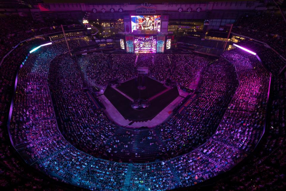 George Strait played for the largest concert audience ever at American Family Field in the Brewers ballpark's 22-year history last June - until Pink broke the record just two months later.