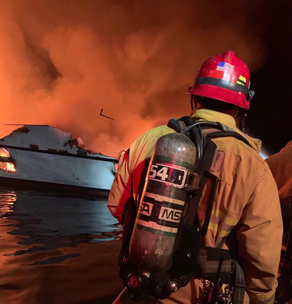 A fire on a boat off the north side of Santa Cruz Island early Monday morning led to the deaths of multiple people, according to initial reports.