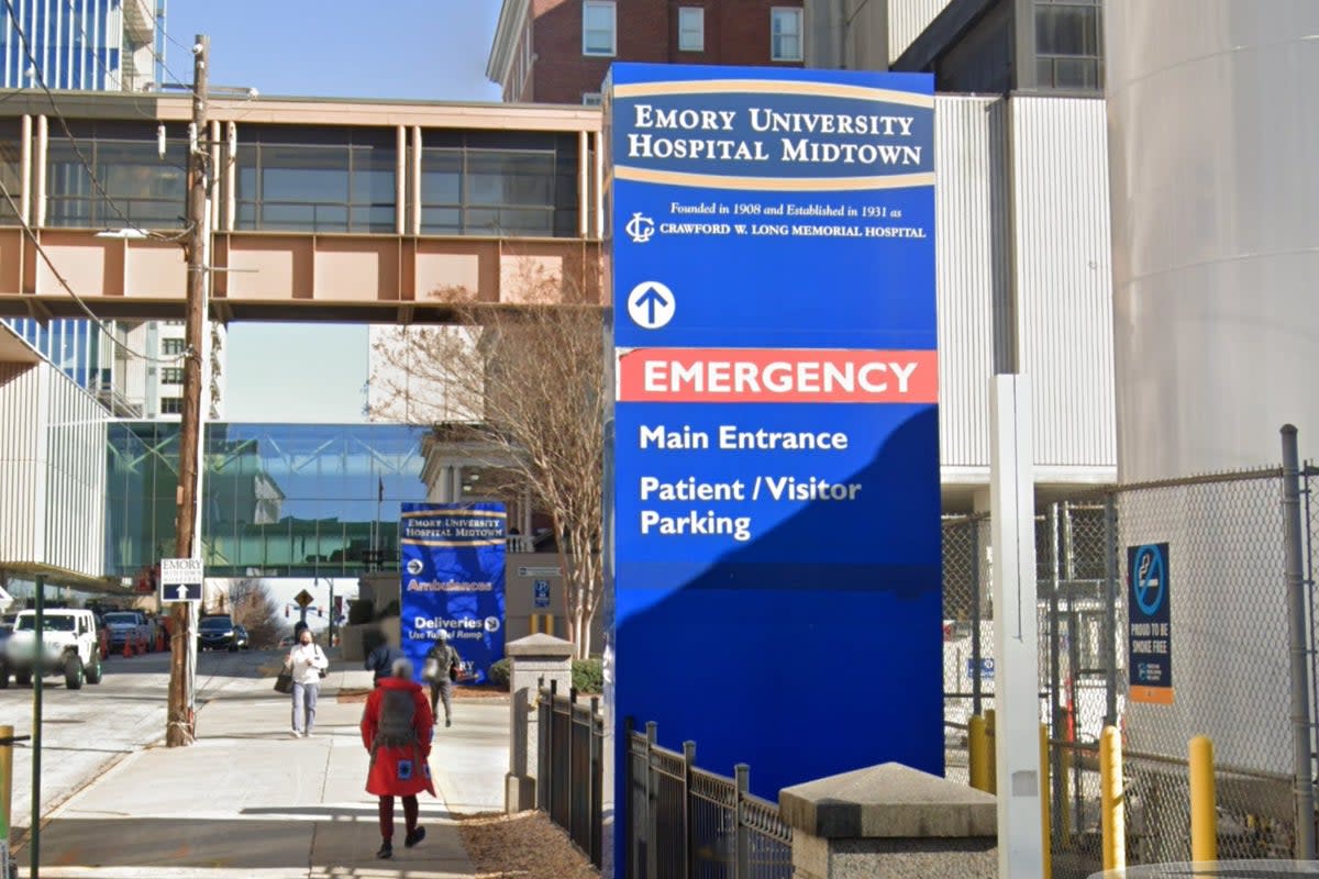 Emory University Hospital Midtown in Atlanta, Georgia, (pictured) has been accused of negligence after a ‘bone flap’ was removed from a patient’s head and misplaced (Google Maps)