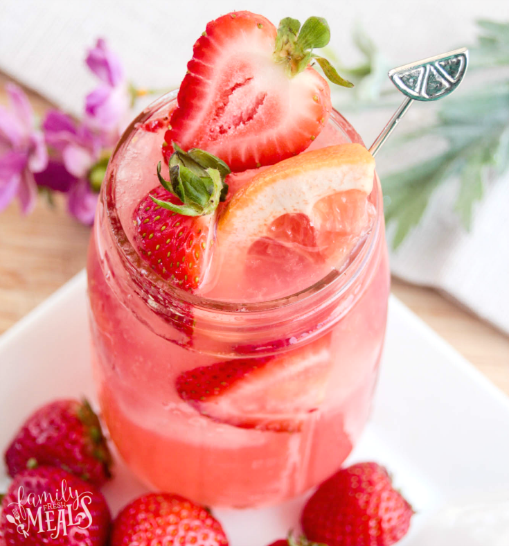 Strawberry Grapefruit Spiked Lemonade