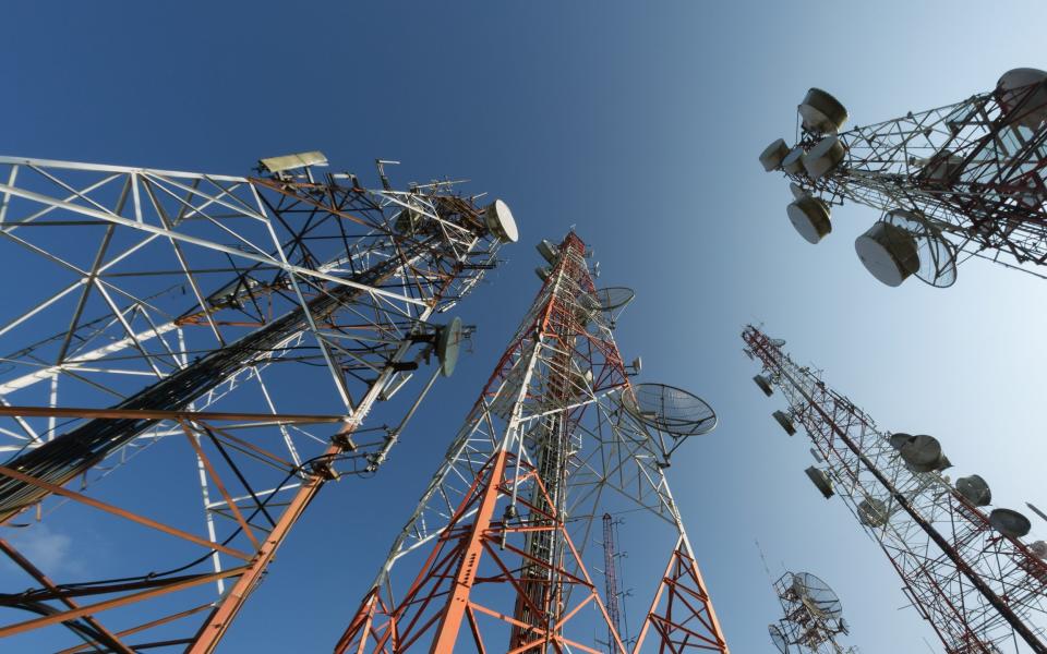 Broadcasting antenna and blue sky