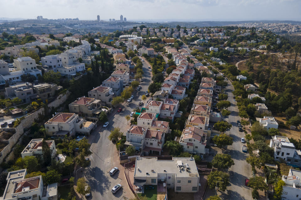 A view of the West Bank settlement of Kfar HaOranim, where Maj. Gen. Hertzi Halev lives in, Thursday, Oct. 20, 2022. For the first time, a Jewish West Bank settler is set to take the reigns as chief of staff of Israel's military, the enforcer of the country's 55-year-old military occupation. Halevi’s rise caps the decades-long transformation of the settler movement from a small group of religious ideologues to a diverse and influential force at the heart of the Israeli mainstream. (AP Photo/Ariel Schalit)