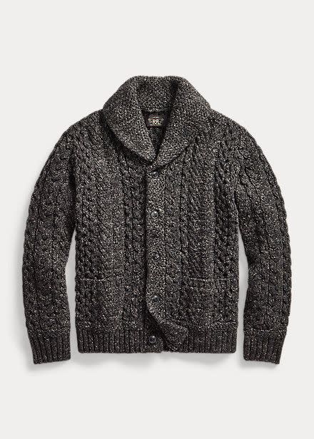 Aran-Knit Wool-Blend Cardigan