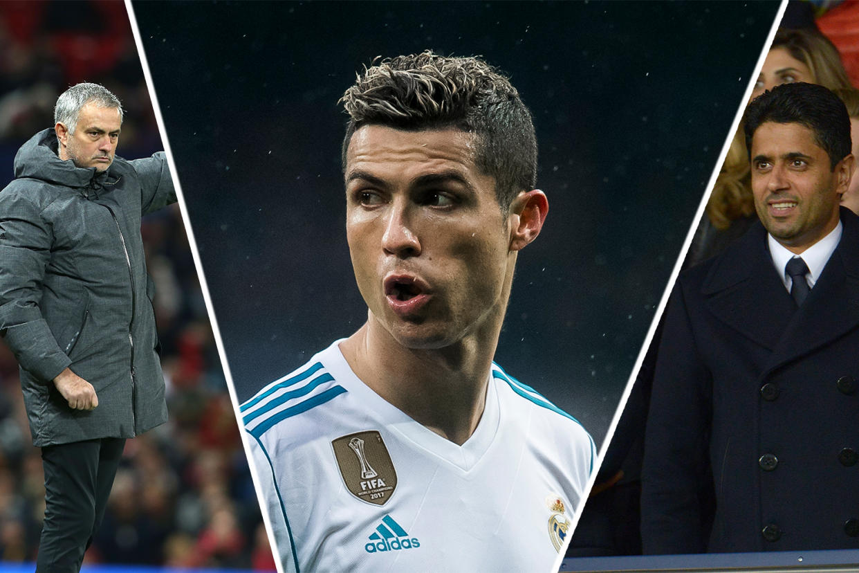 On the move? Real Madrid star Ronaldo could find himself at PSG or Man Utd come the summer