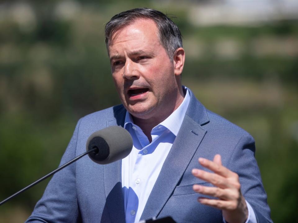 Alberta Premier Jason Kenney, seen here in a file photo, announced Thursday that the  government has signed a memorandum of understanding (MOU) with the Philippines to bring more registered and licensed practical nurses to the province. (Jason Franson/The Canadian Press - image credit)