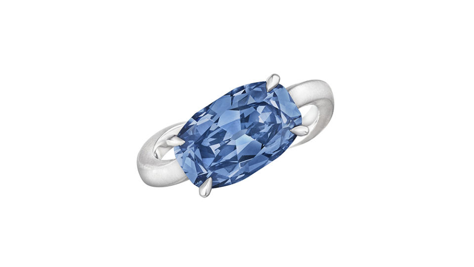 Fancy vivid blue brilliant-cut diamond ring at Christie's