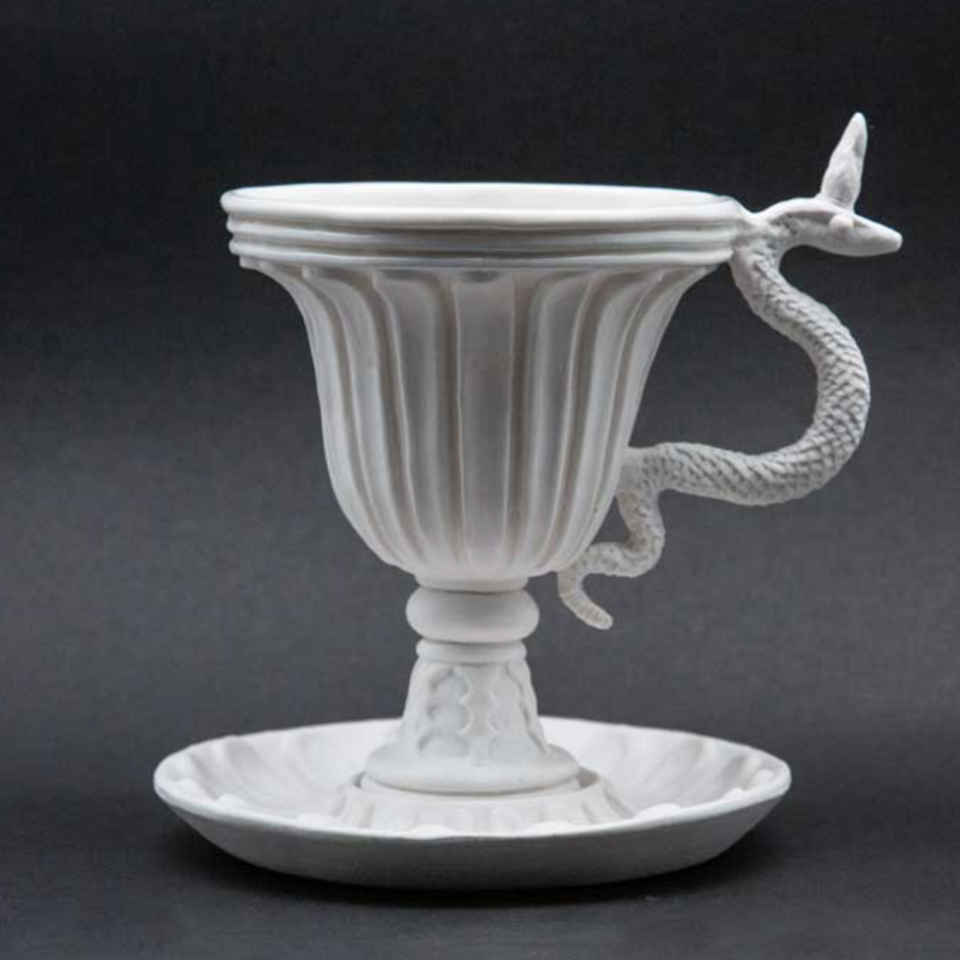 White Serpent Chalice and Saucer