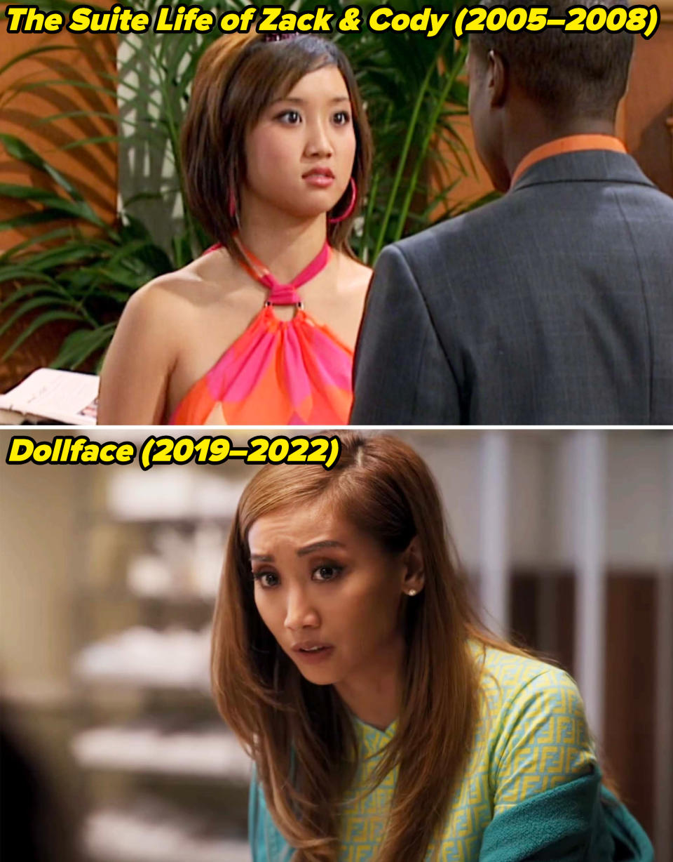 Brenda in The Suite Life of Zack & Cody from 2005–2008 ad in Dollface from 2019–2022