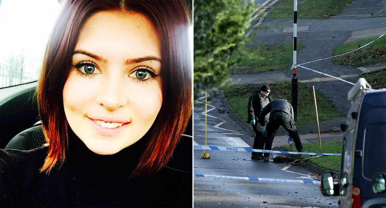 A woman named locally as Levi Davis, left, was stabbed to death in Rushden, Northamptonshire (Pictures: Facebook/SWNS)