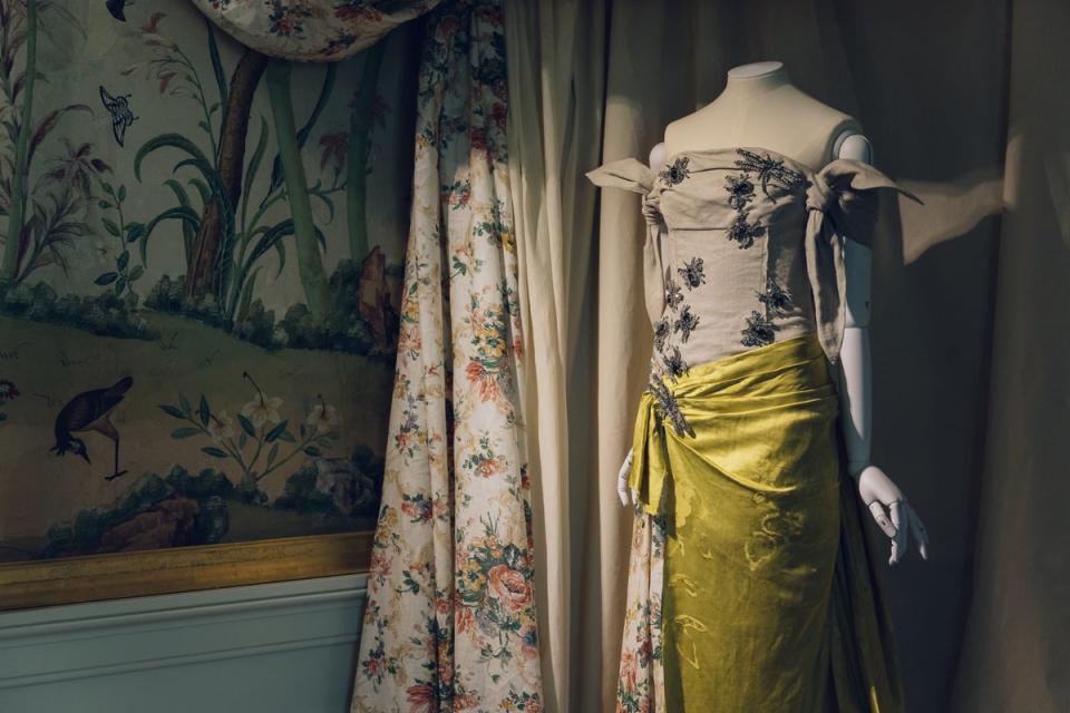 A dress from the Erdem spring summer 2024 collection on display at Chatsworth (India Hobson)