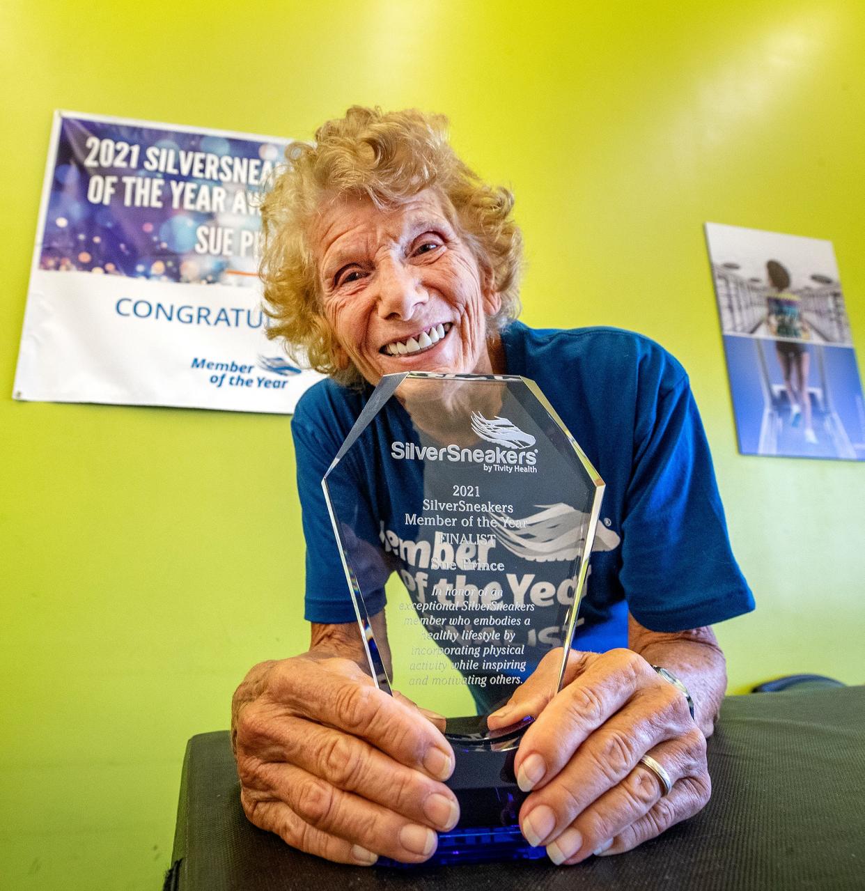 Sue Prince, 82, has been selected as a SilverSneakers 2021 Member Of The Year finalist.