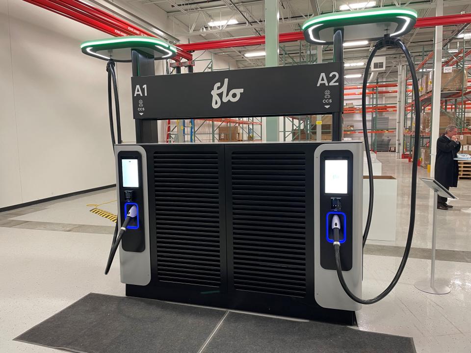 The Flo Ultra fast charger will be made at Flo's Auburn Hills plant.