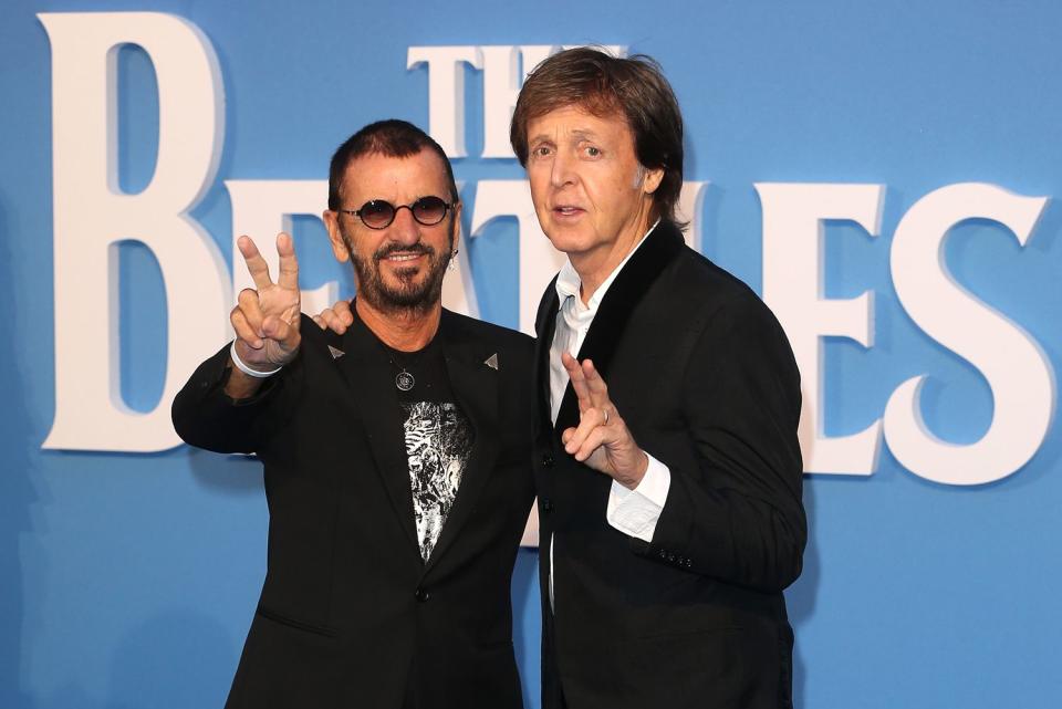 <p>Fred Duval/FilmMagic</p> Ringo Starr and Paul McCartney in London in September 2016