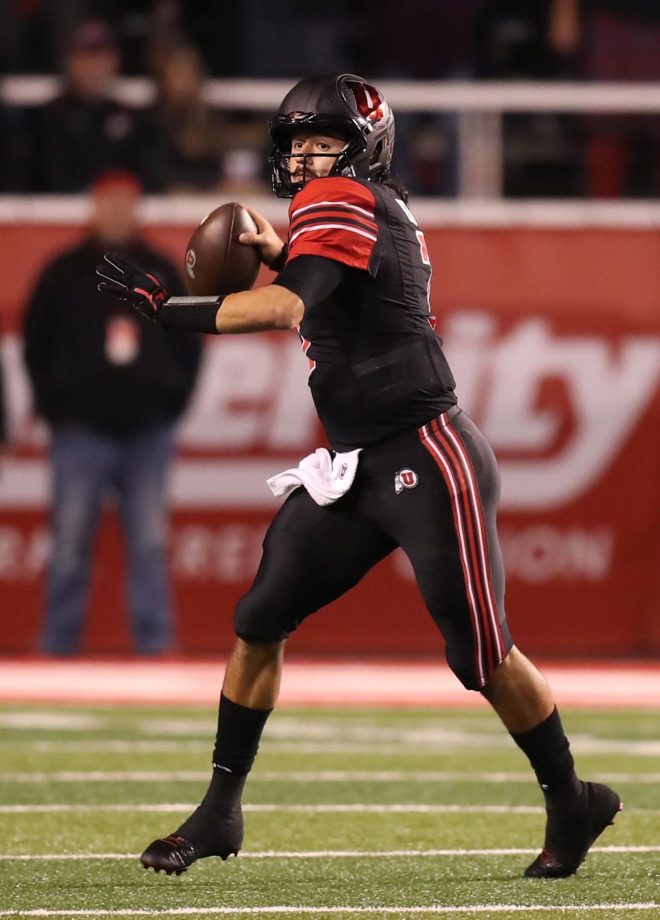 Utes quarterback Cameron Rising during a game against the UCLA Bruins.
