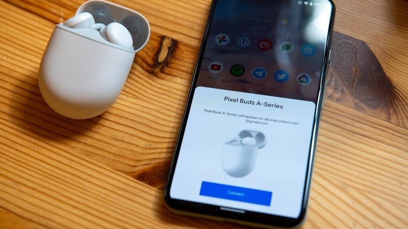 Google Pixel Buds A-Series pairing and setup screen