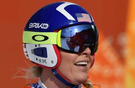 Alpine Skiing - Pyeongchang 2018 Winter Olympics - Women's Alpine Combined - Jeongseon Alpine Centre - Pyeongchang, South Korea - February 22, 2018 - Lindsey Vonn of the U.S. is seen during the Women's Downhill part of the Women's Alpine Combined. REUTERS/Toby Melville