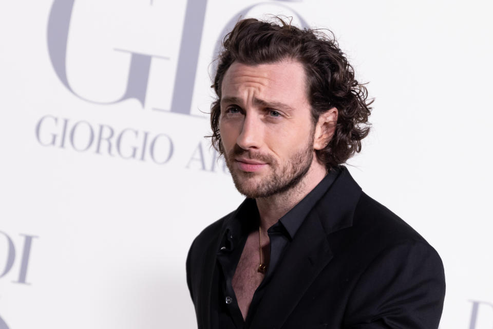 Aaron Taylor-Johnson attends the Madrid photocall for Acqua Di Gio by Giorgio Armani