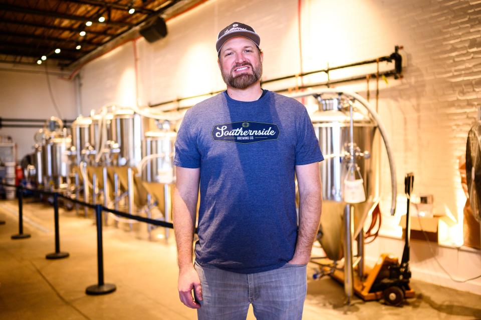 Nate Tomforde, owner of Southernside Brewing Co. and Double Stamp Brewery, and Todd Smith, founder of Smoking Butt Heads BBQ, are bringing Smith's award-winning barbecue to downtown Spartanburg. Tomforde is shown at Southernside Brewing Co. in 2021.