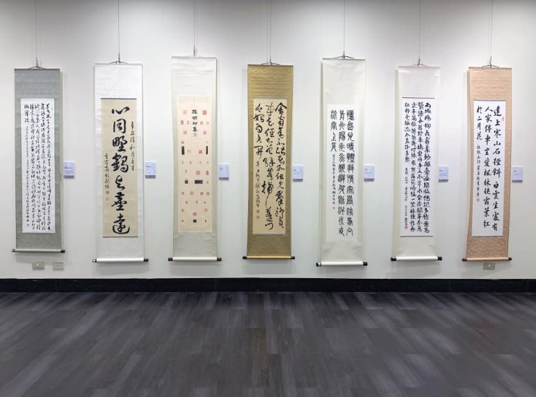 展場內處處可見丹青染翰、筆灑豪情，展出作品十分精彩。   圖：新北市文化局提供