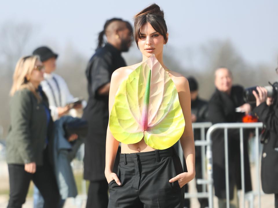Emily Ratajkowski at Paris Fashion Week on March 3, 2023.